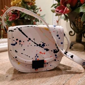 White Splatter Paint Purse